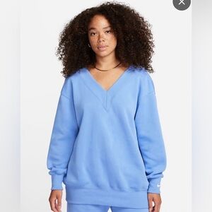 Nike Blue V-Neck Sweatshirt